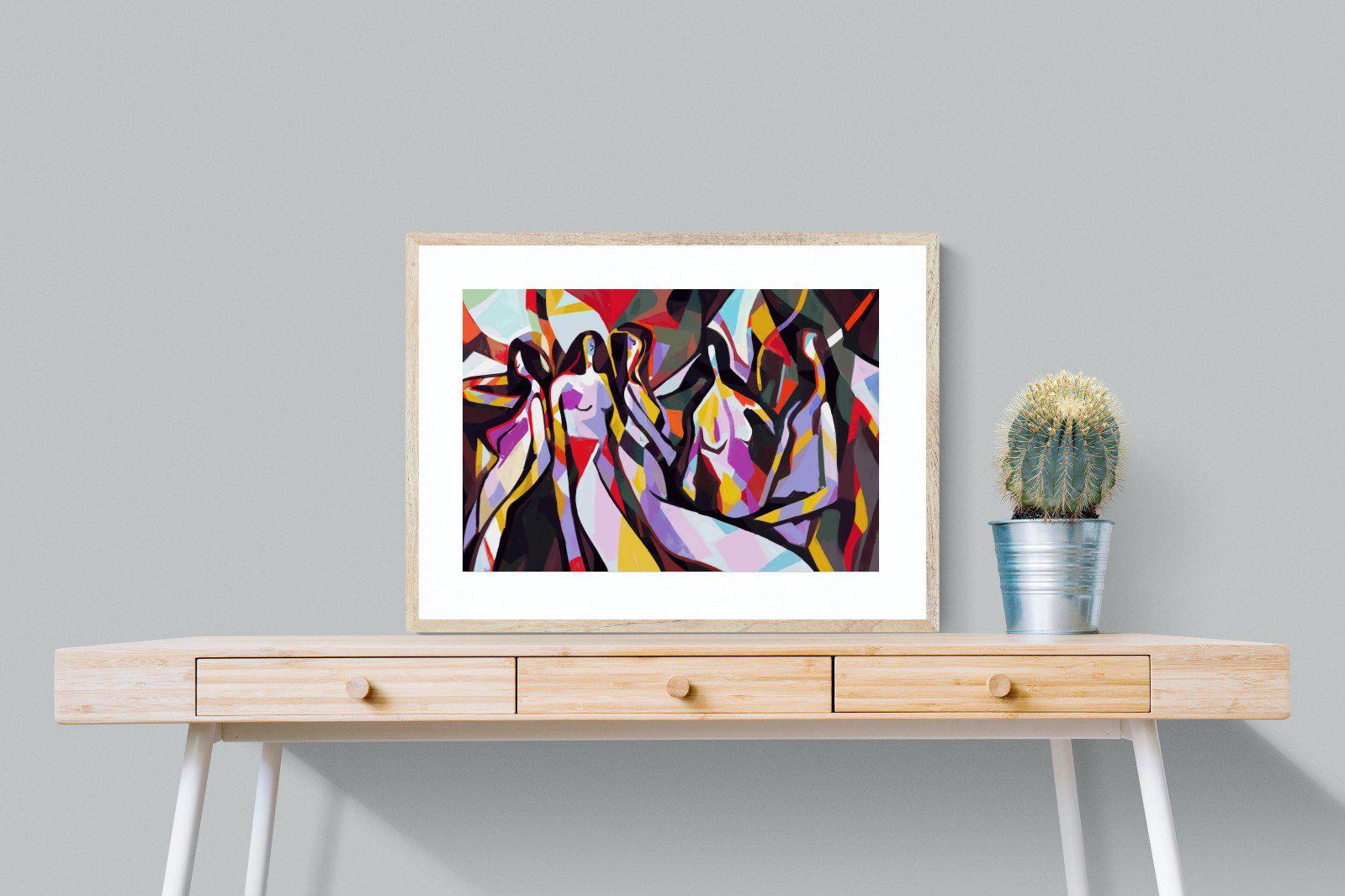 Lounging Ladies-Wall_Art-80 x 60cm-Framed Print-Wood-Pixalot