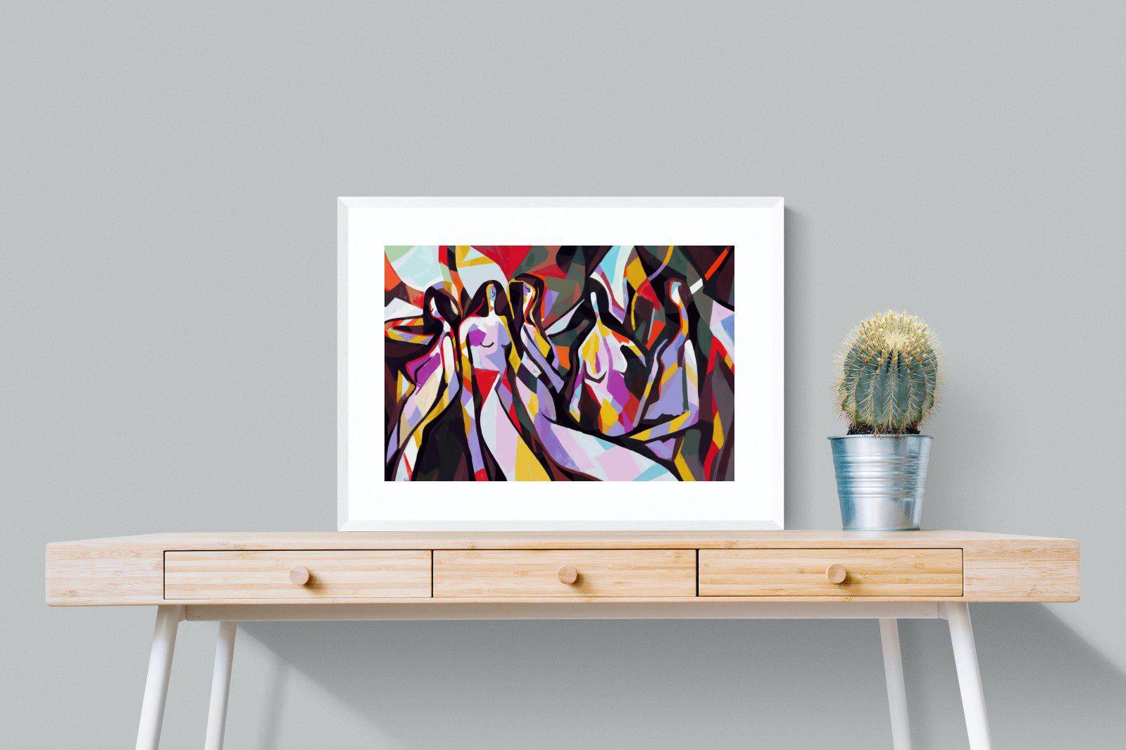 Lounging Ladies-Wall_Art-80 x 60cm-Framed Print-White-Pixalot