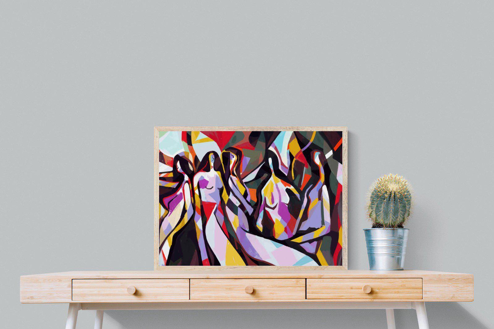 Lounging Ladies-Wall_Art-80 x 60cm-Mounted Canvas-Wood-Pixalot