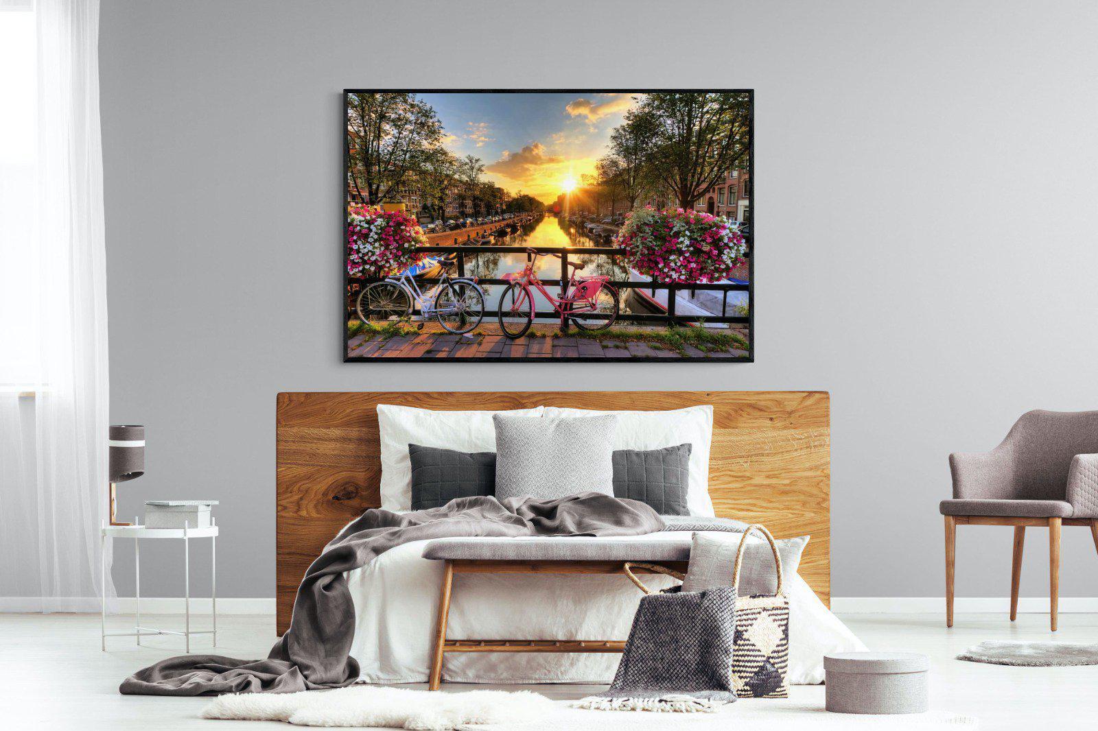 Love Bridge-Wall_Art-150 x 100cm-Mounted Canvas-Black-Pixalot