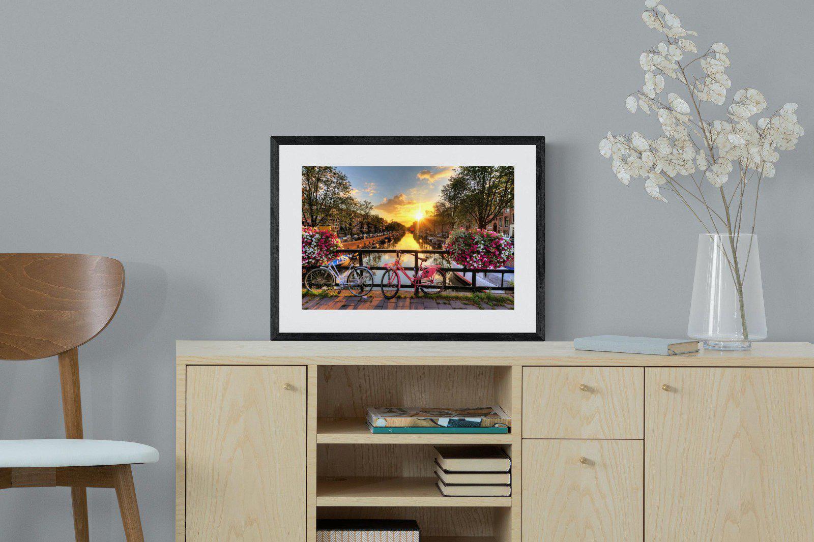Love Bridge-Wall_Art-60 x 45cm-Framed Print-Black-Pixalot