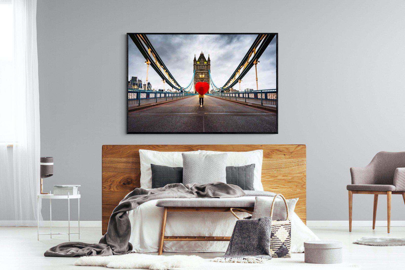 Love London-Wall_Art-150 x 100cm-Mounted Canvas-Black-Pixalot