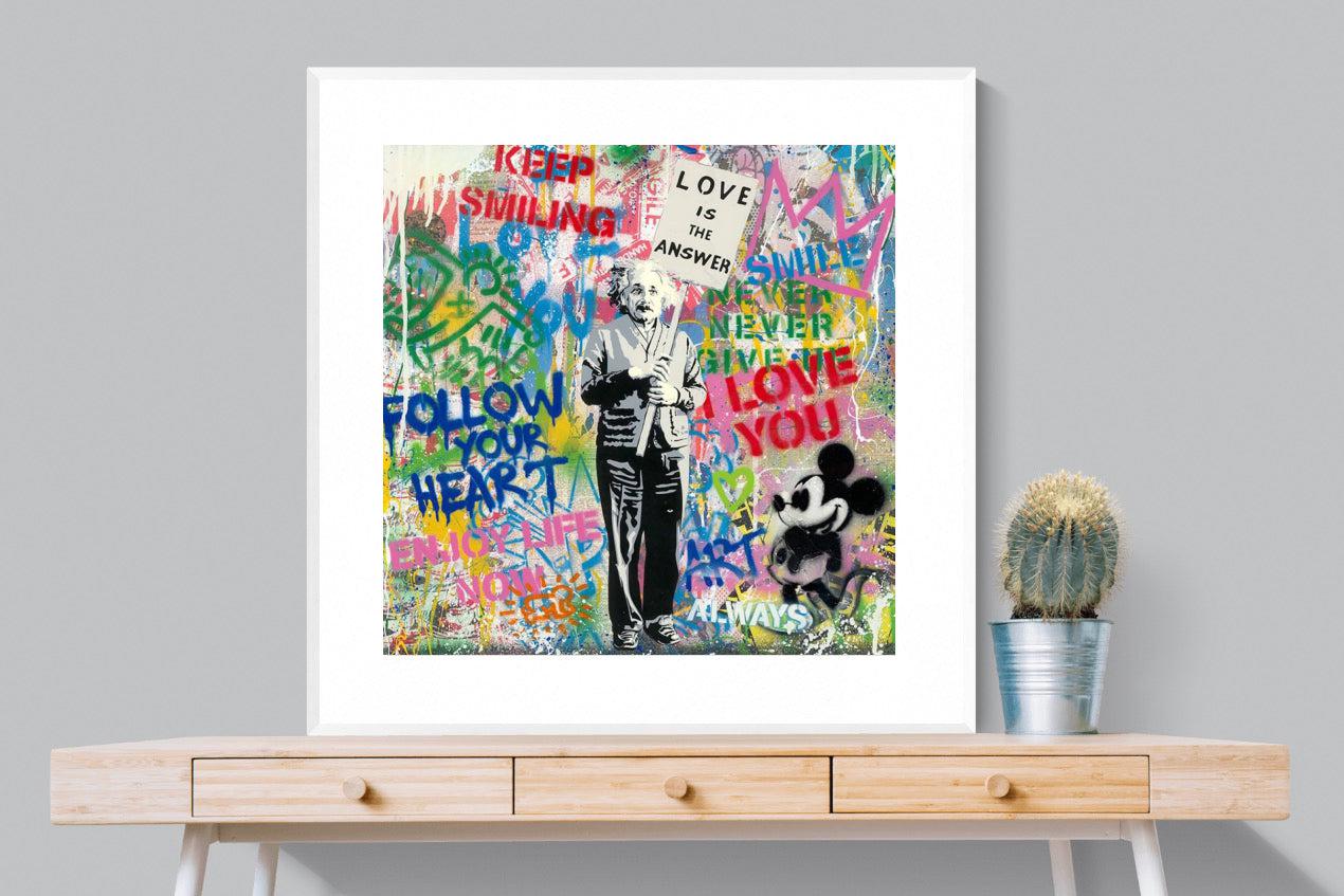 Love is the Answer-Wall_Art-100 x 100cm-Framed Print-White-Pixalot