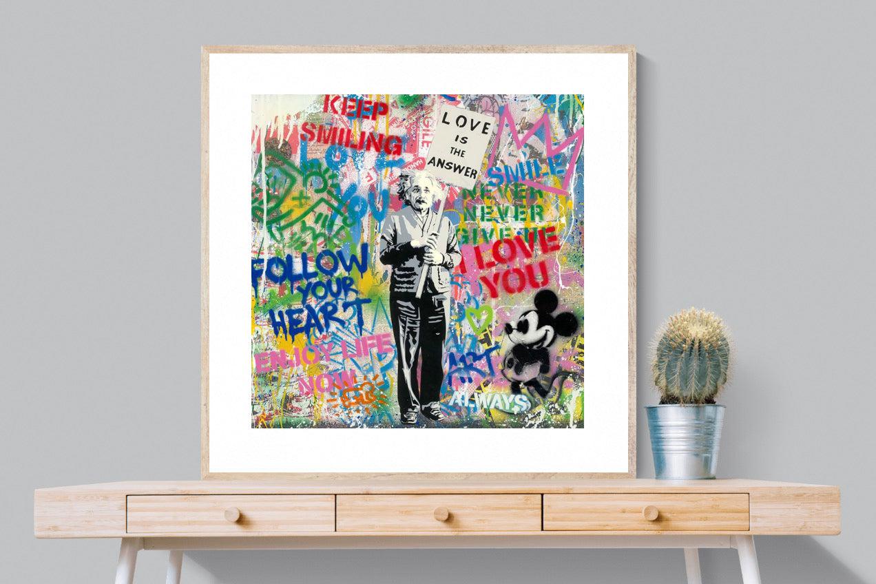 Love is the Answer-Wall_Art-100 x 100cm-Framed Print-Wood-Pixalot