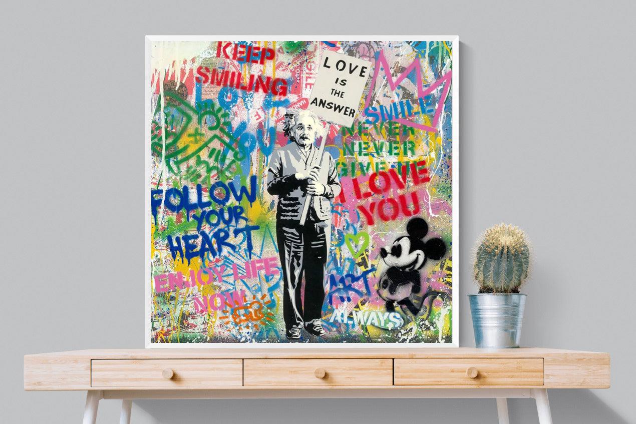 Love is the Answer-Wall_Art-100 x 100cm-Mounted Canvas-White-Pixalot