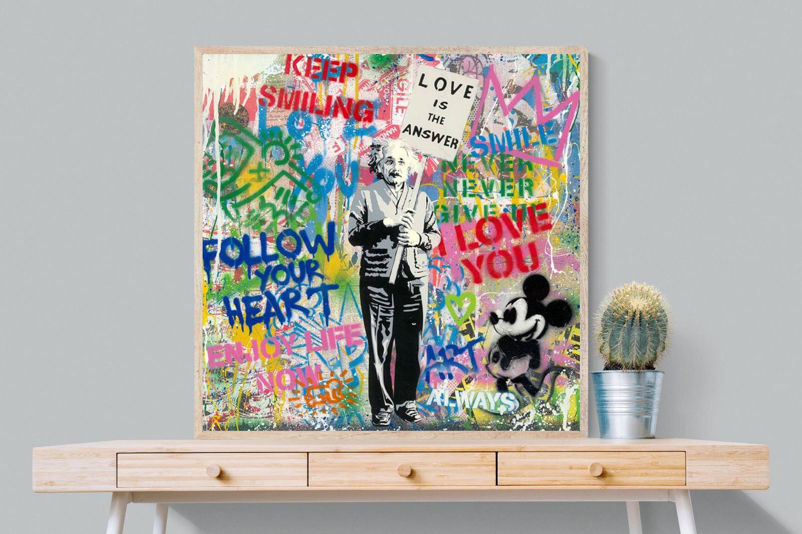 Love is the Answer-Wall_Art-100 x 100cm-Mounted Canvas-Wood-Pixalot