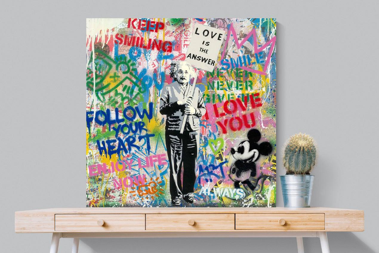 Love is the Answer-Wall_Art-100 x 100cm-Mounted Canvas-No Frame-Pixalot