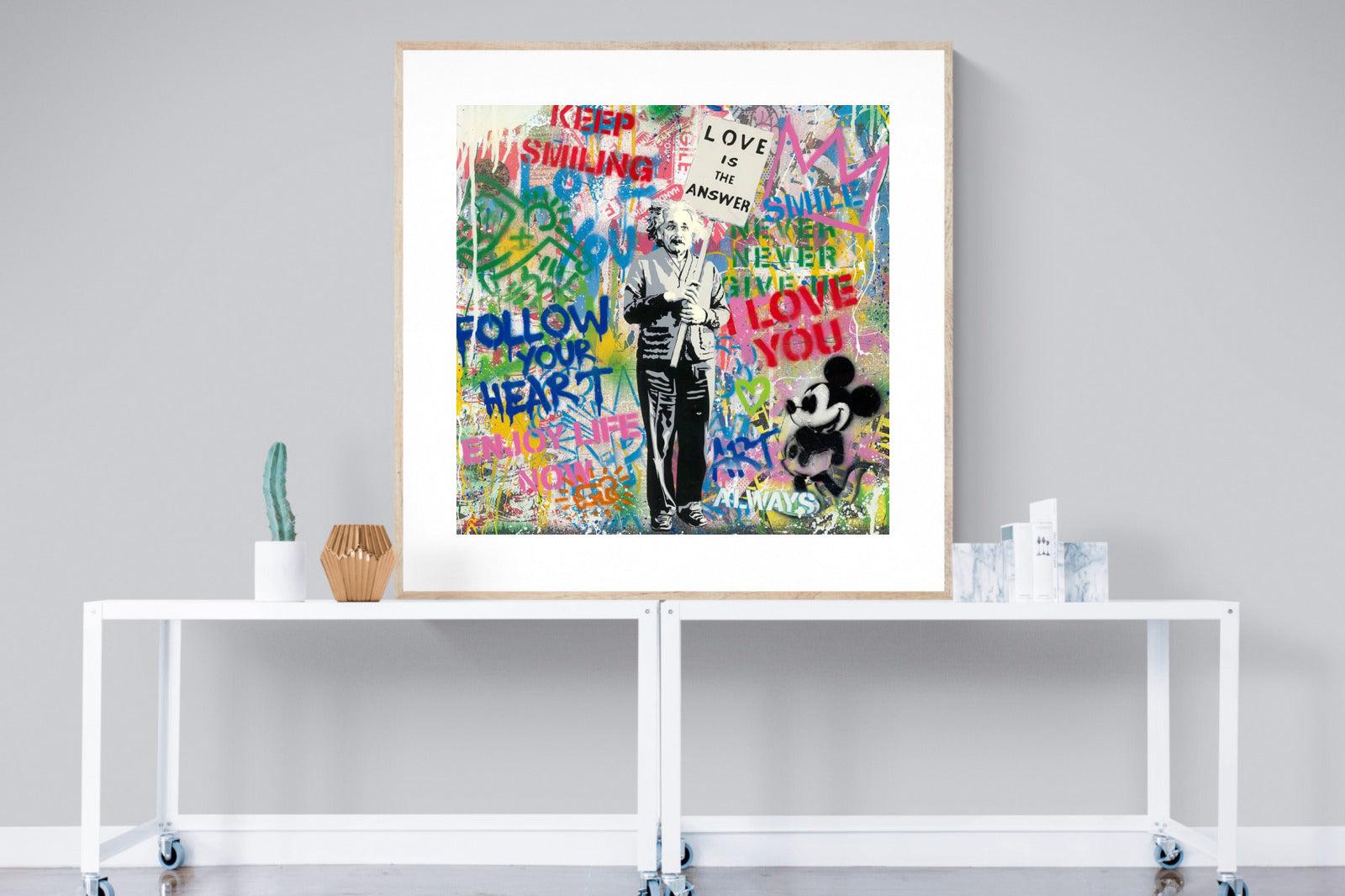 Love is the Answer-Wall_Art-120 x 120cm-Framed Print-Wood-Pixalot