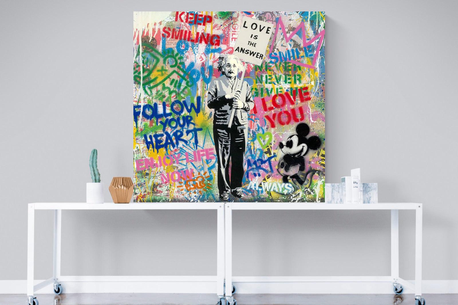 Love is the Answer-Wall_Art-120 x 120cm-Mounted Canvas-No Frame-Pixalot