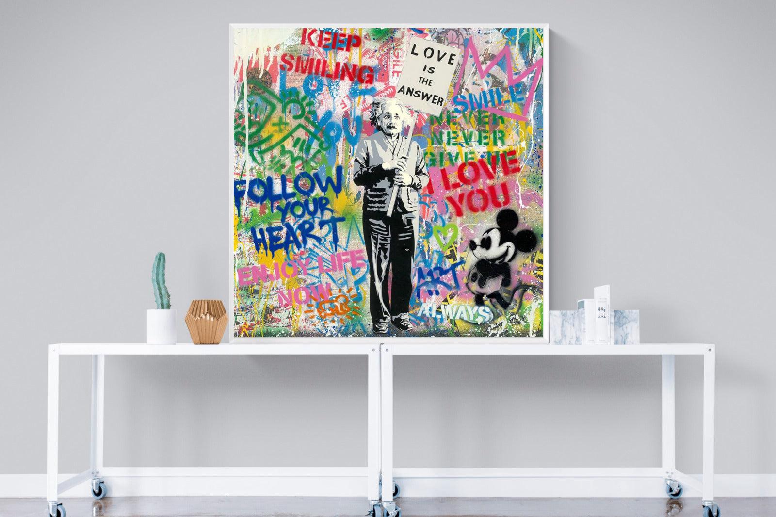 Love is the Answer-Wall_Art-120 x 120cm-Mounted Canvas-White-Pixalot