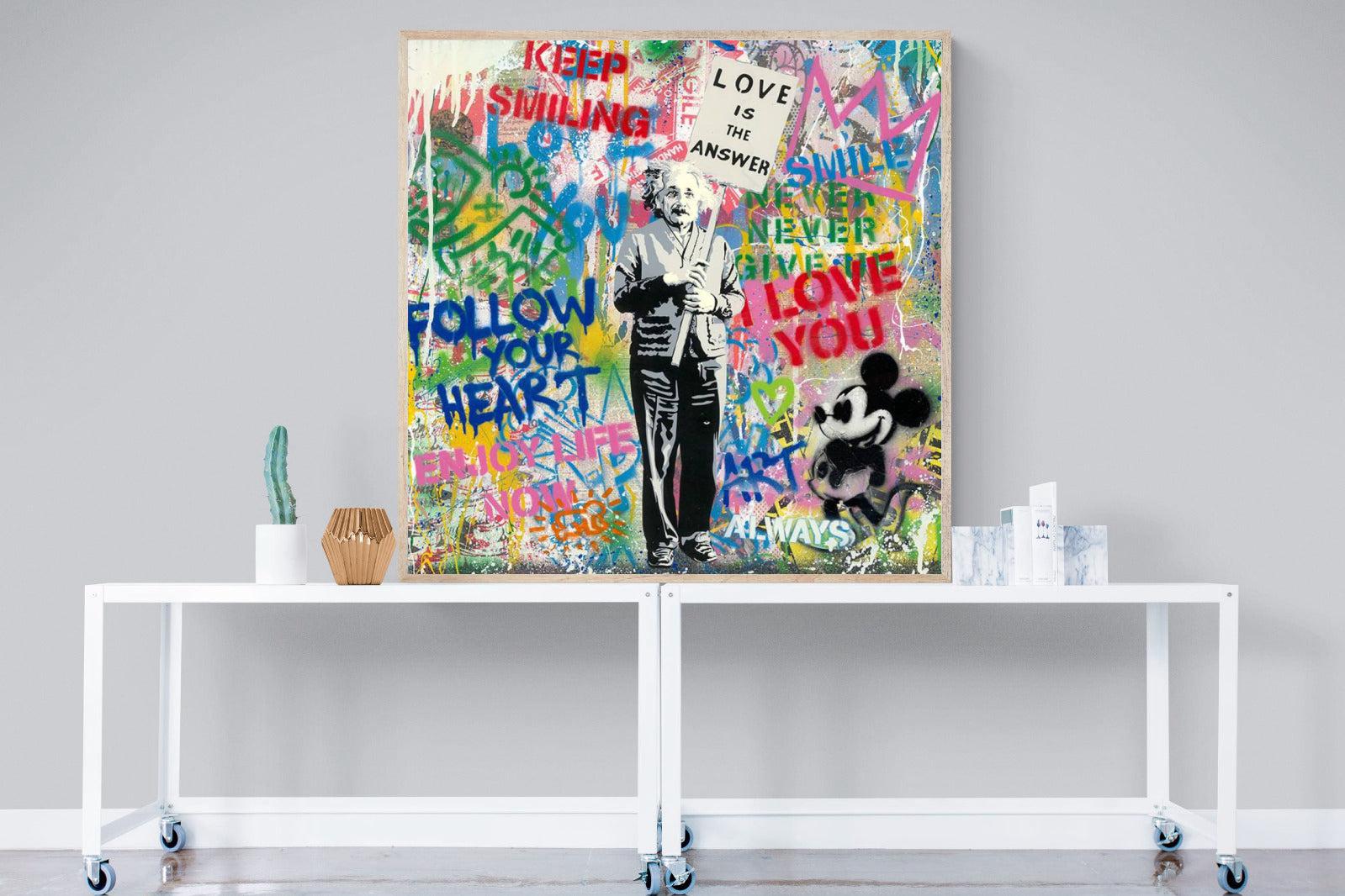 Love is the Answer-Wall_Art-120 x 120cm-Mounted Canvas-Wood-Pixalot