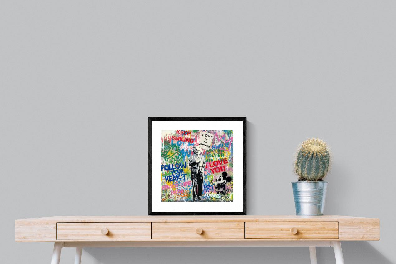 Love is the Answer-Wall_Art-50 x 50cm-Framed Print-Black-Pixalot