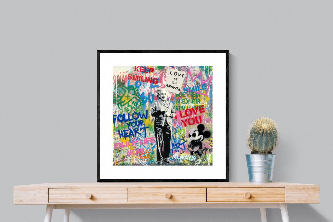 Love is the Answer-Wall_Art-80 x 80cm-Framed Print-Black-Pixalot