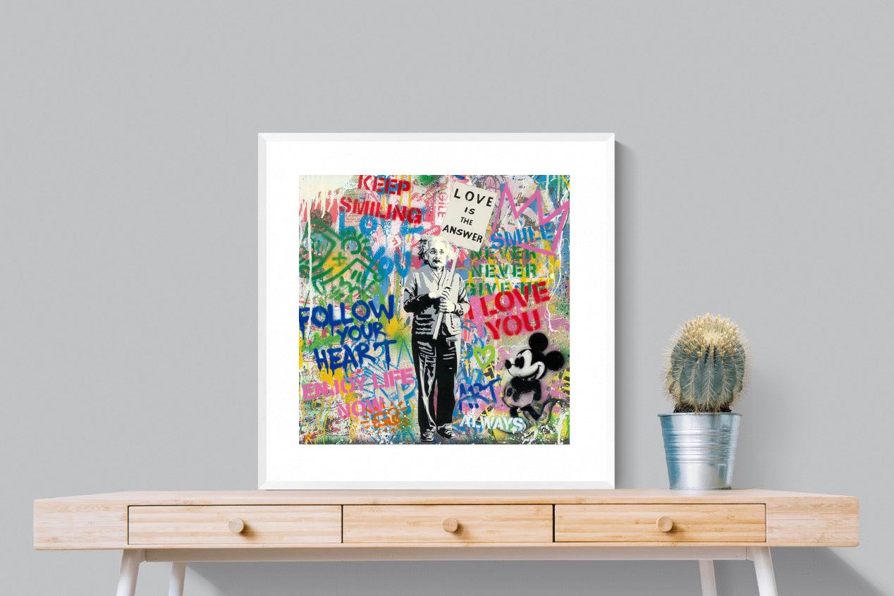 Love is the Answer-Wall_Art-80 x 80cm-Framed Print-White-Pixalot