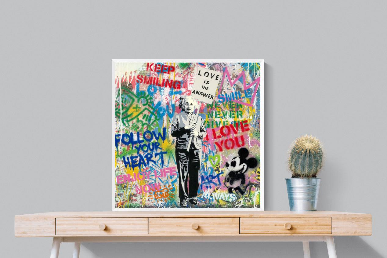 Love is the Answer-Wall_Art-80 x 80cm-Mounted Canvas-White-Pixalot