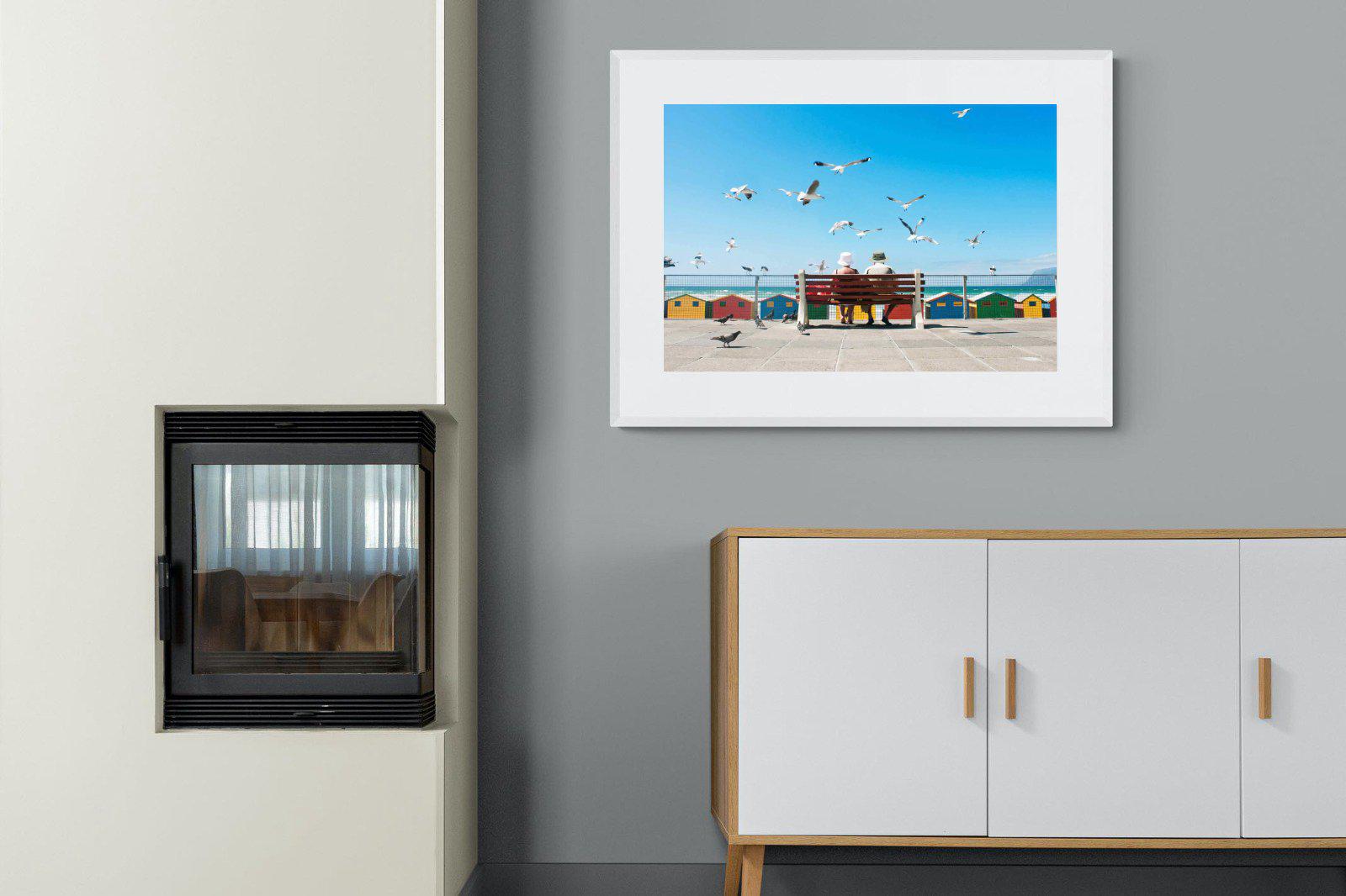 Lunch At The Beach-Wall_Art-100 x 75cm-Framed Print-White-Pixalot