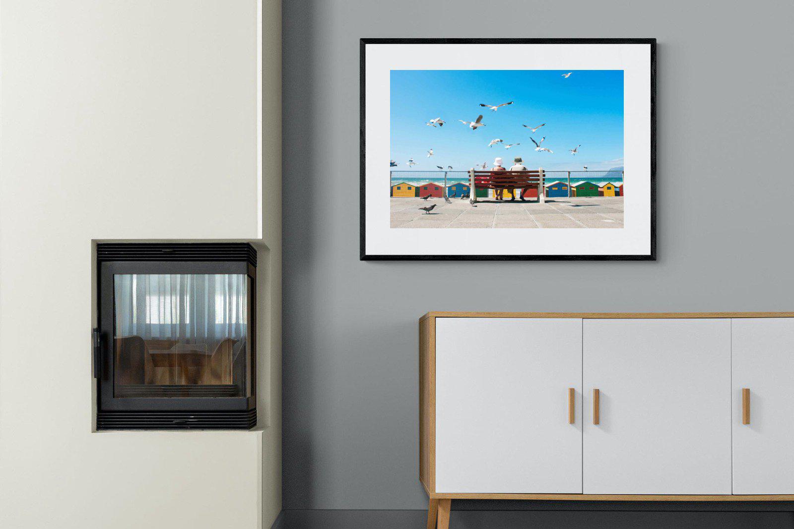 Lunch At The Beach-Wall_Art-100 x 75cm-Framed Print-Black-Pixalot