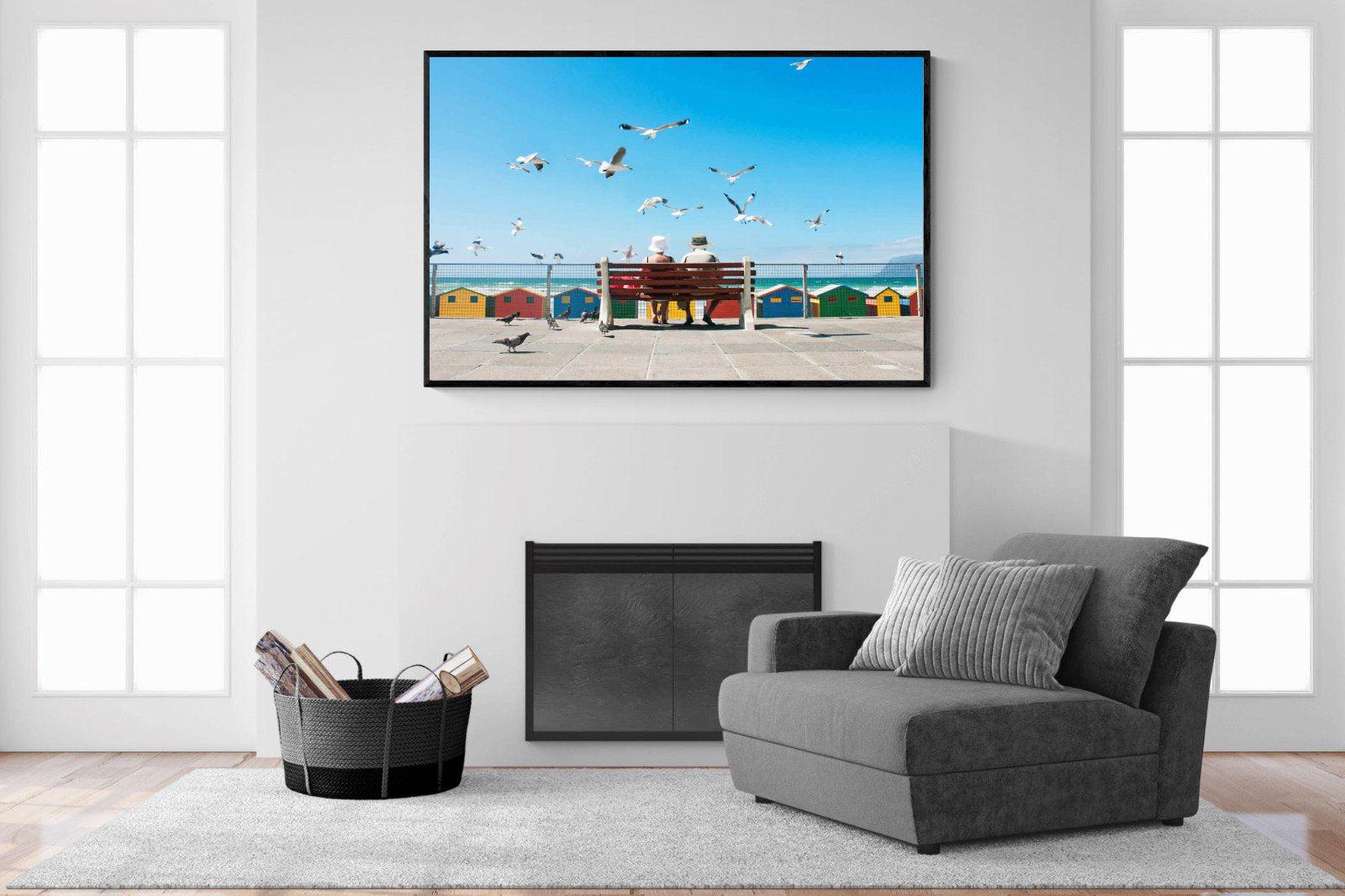Lunch At The Beach-Wall_Art-150 x 100cm-Mounted Canvas-Black-Pixalot