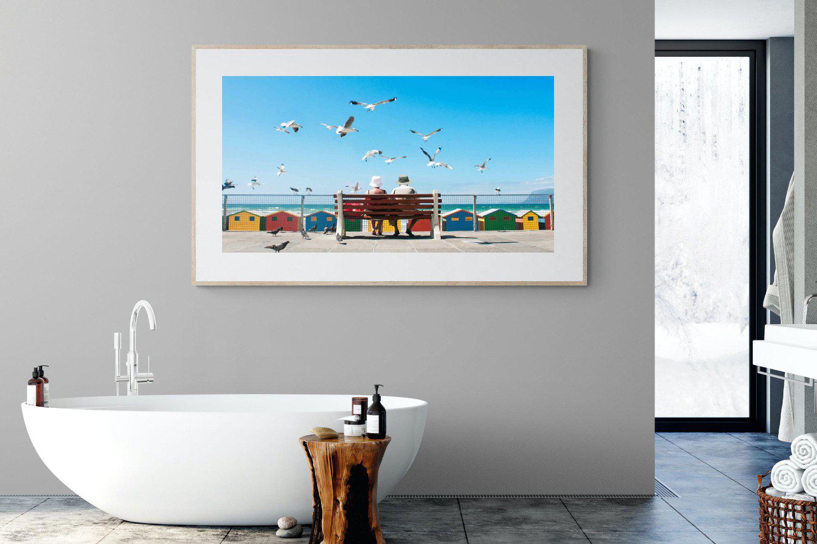 Lunch At The Beach-Wall_Art-180 x 110cm-Framed Print-Wood-Pixalot