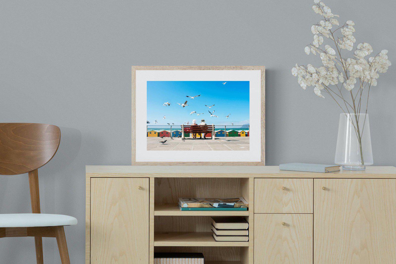 Lunch At The Beach-Wall_Art-60 x 45cm-Framed Print-Wood-Pixalot