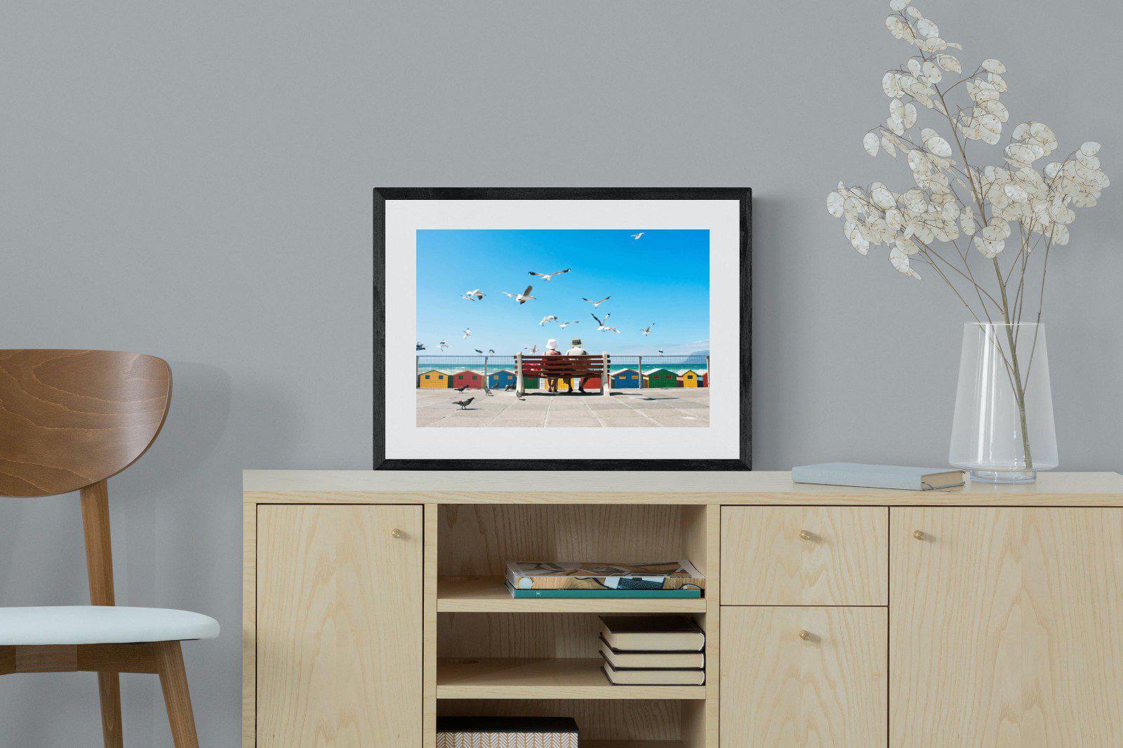 Lunch At The Beach-Wall_Art-60 x 45cm-Framed Print-Black-Pixalot