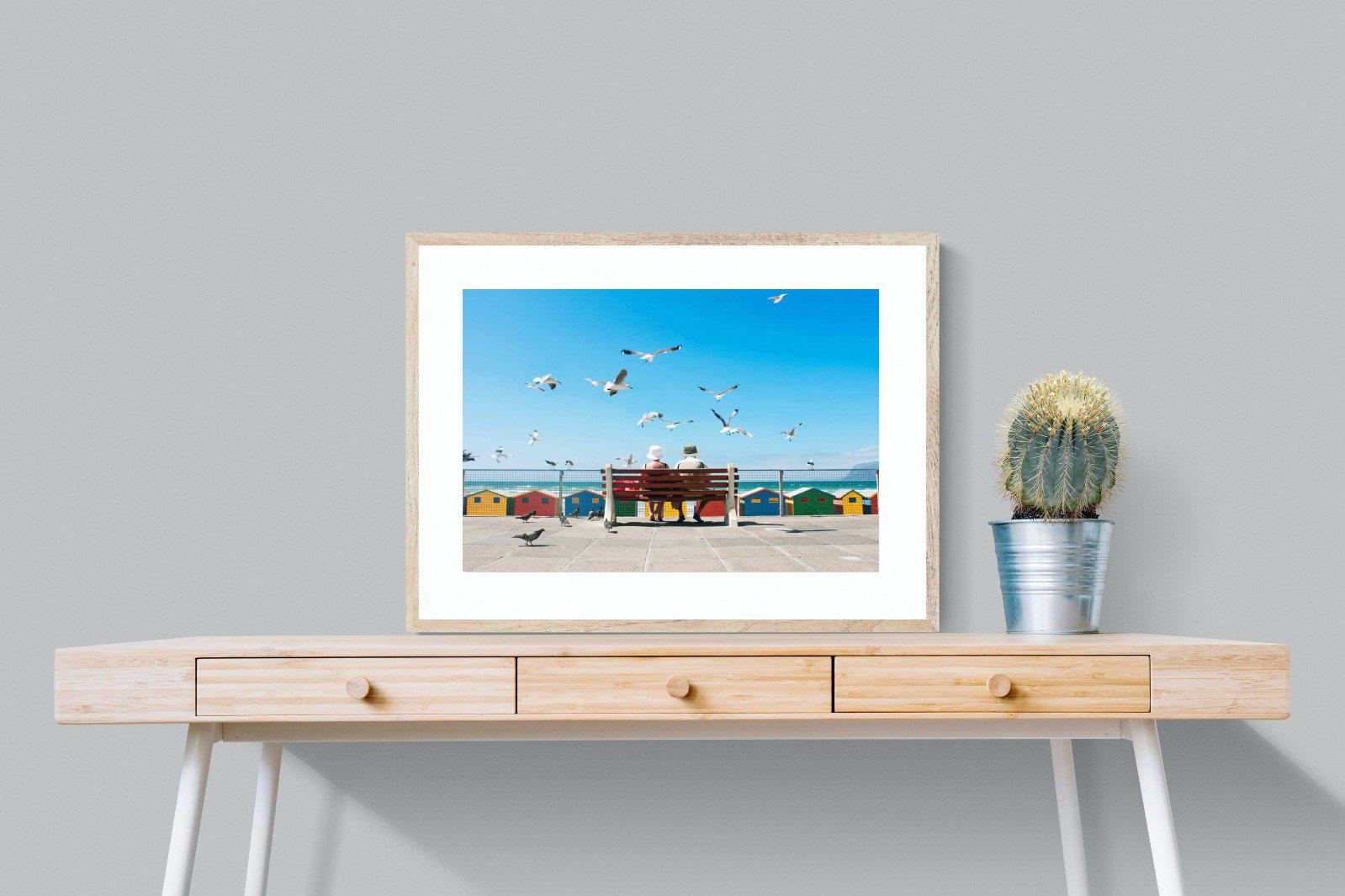 Lunch At The Beach-Wall_Art-80 x 60cm-Framed Print-Wood-Pixalot