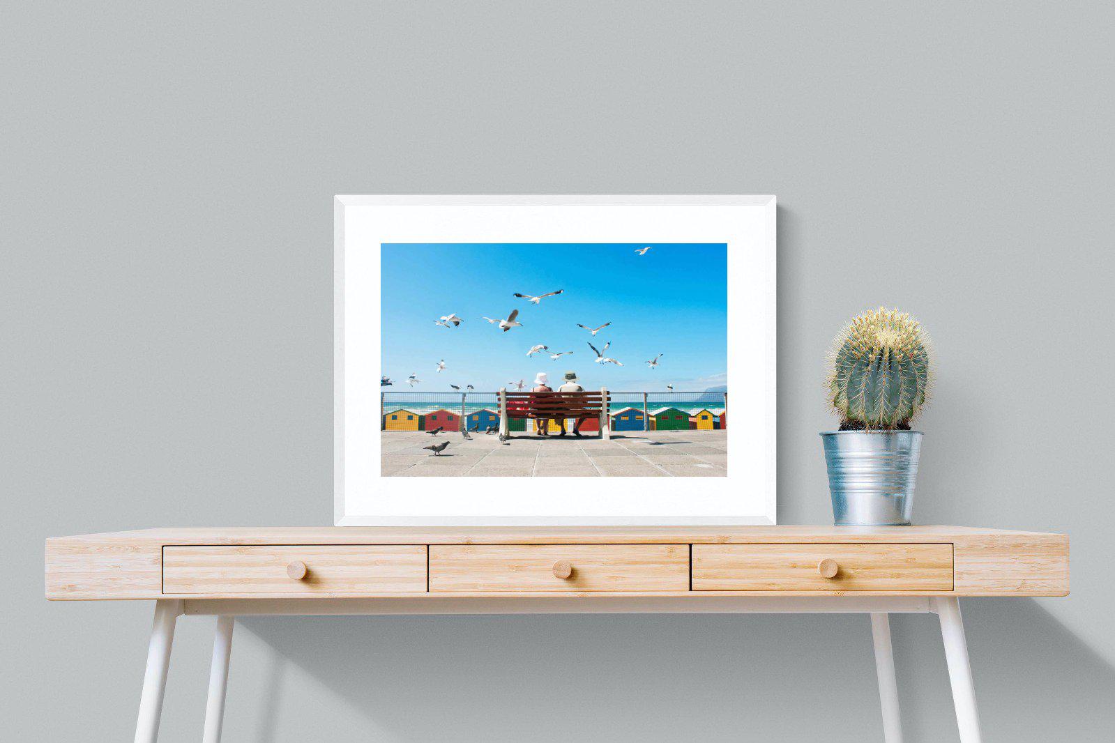 Lunch At The Beach-Wall_Art-80 x 60cm-Framed Print-White-Pixalot