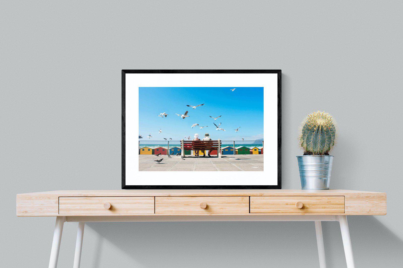 Lunch At The Beach-Wall_Art-80 x 60cm-Framed Print-Black-Pixalot