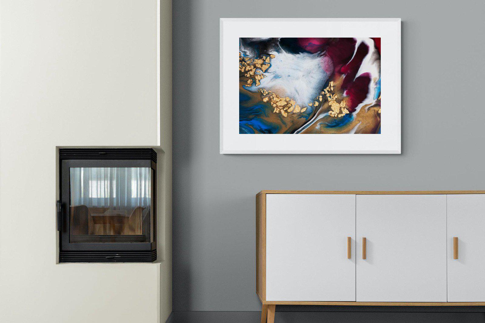Lux Liquid-Wall_Art-100 x 75cm-Framed Print-White-Pixalot