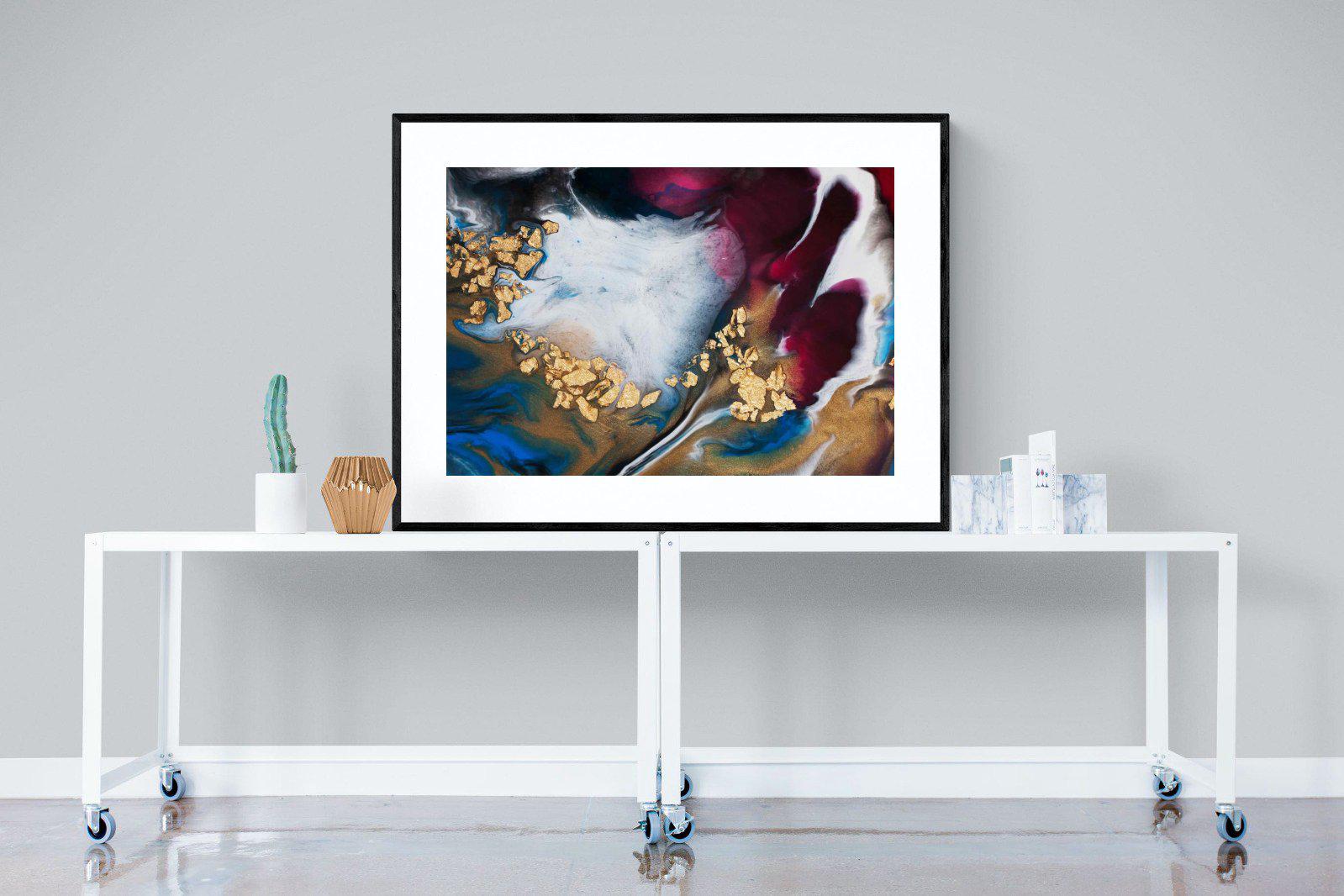 Lux Liquid-Wall_Art-120 x 90cm-Framed Print-Black-Pixalot