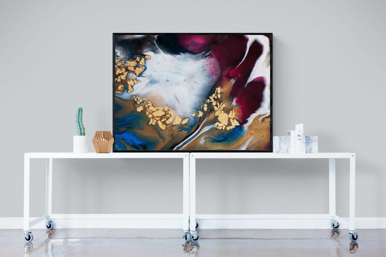 Lux Liquid-Wall_Art-120 x 90cm-Mounted Canvas-Black-Pixalot