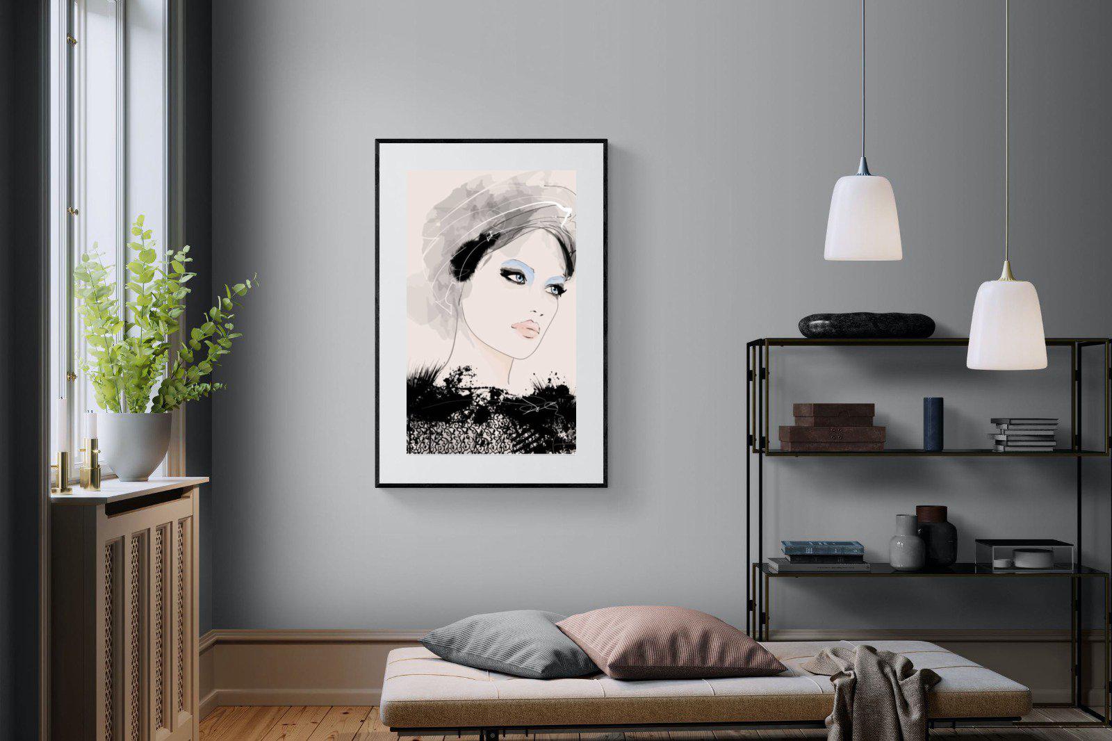 Mademoiselle-Wall_Art-100 x 150cm-Framed Print-Black-Pixalot