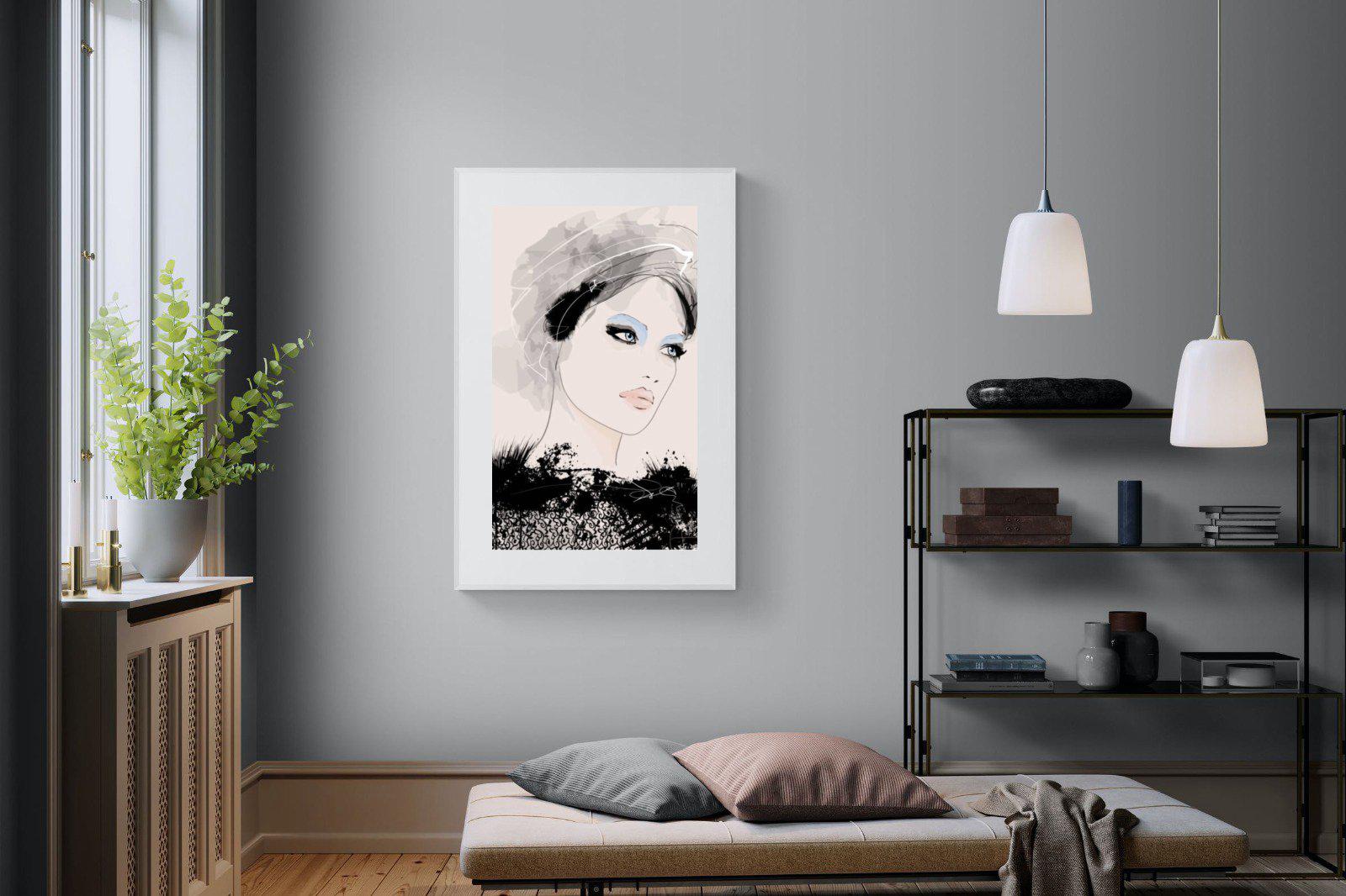 Mademoiselle-Wall_Art-100 x 150cm-Framed Print-White-Pixalot