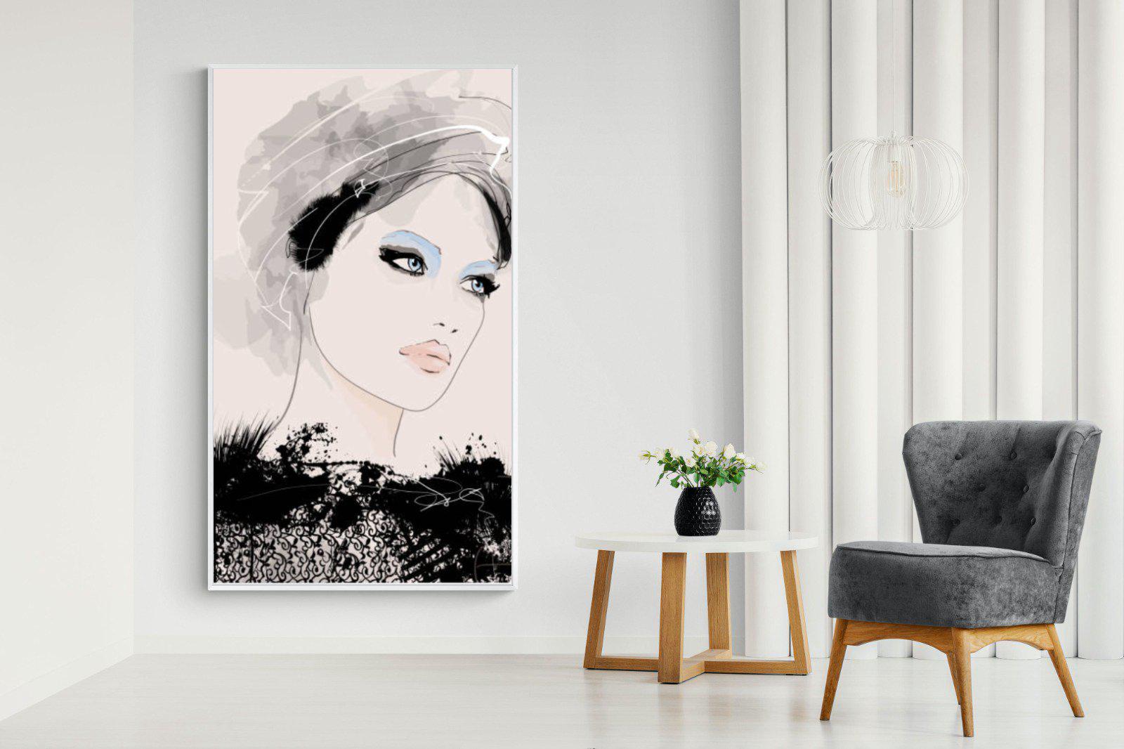 Mademoiselle-Wall_Art-130 x 220cm-Mounted Canvas-White-Pixalot