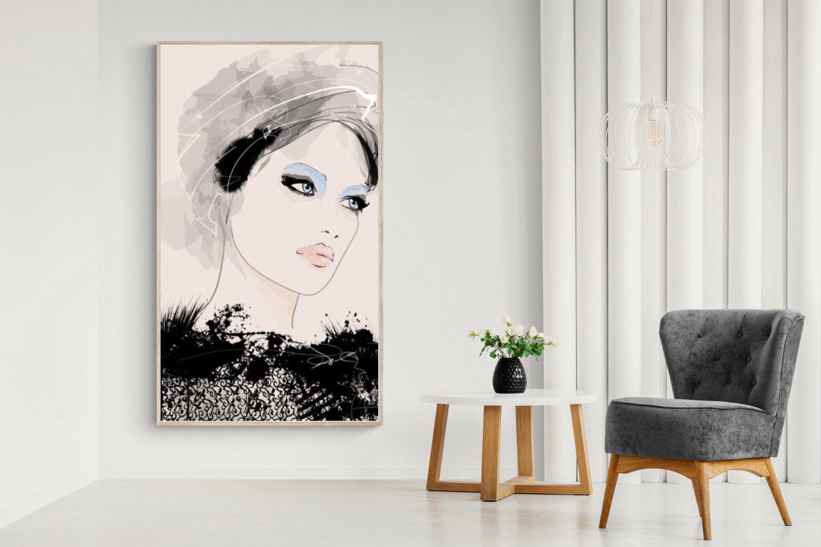 Mademoiselle-Wall_Art-130 x 220cm-Mounted Canvas-Wood-Pixalot
