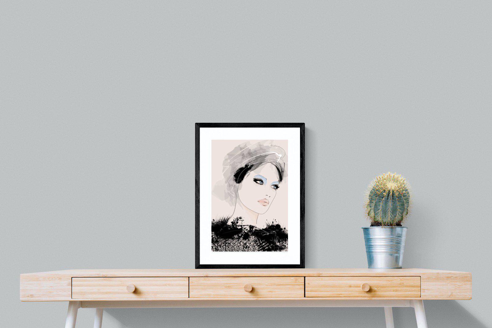 Mademoiselle-Wall_Art-45 x 60cm-Framed Print-Black-Pixalot