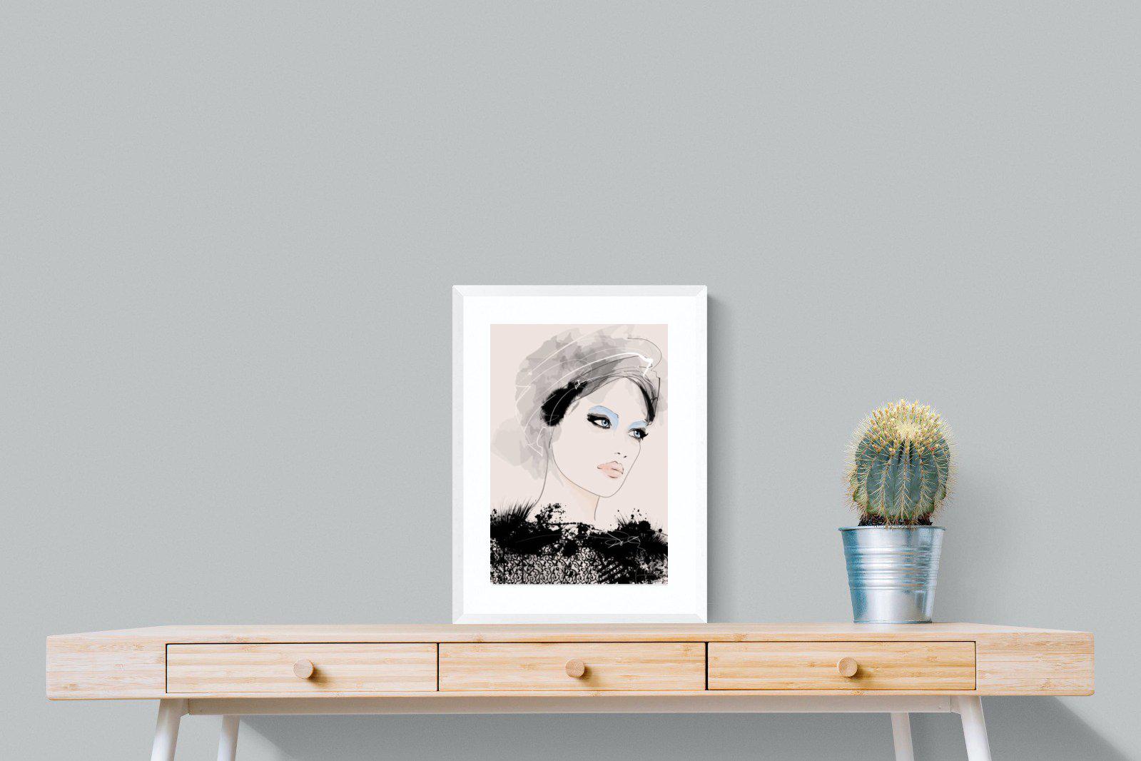 Mademoiselle-Wall_Art-45 x 60cm-Framed Print-White-Pixalot