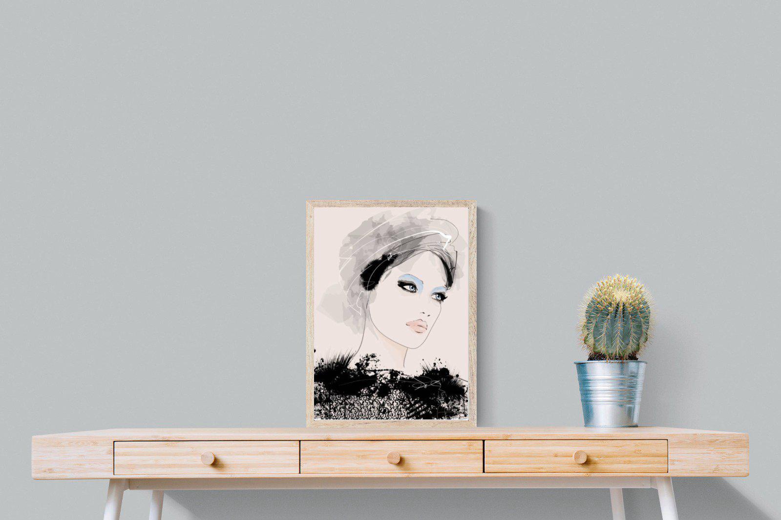 Mademoiselle-Wall_Art-45 x 60cm-Mounted Canvas-Wood-Pixalot