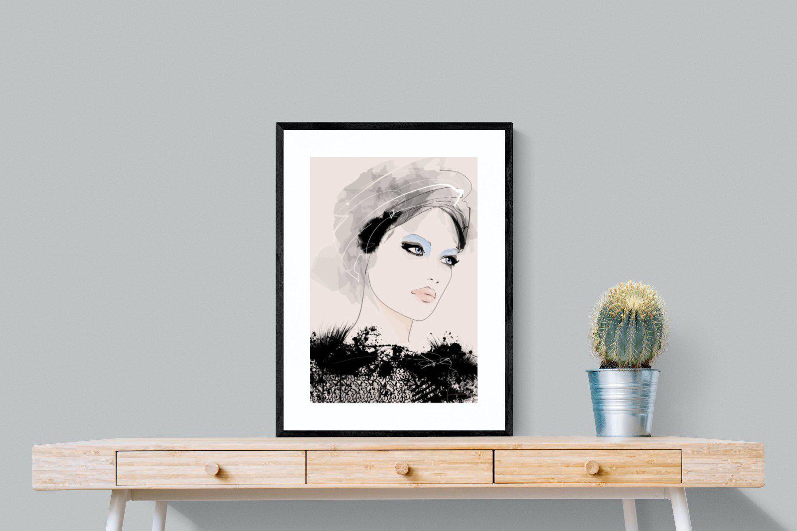 Mademoiselle-Wall_Art-60 x 80cm-Framed Print-Black-Pixalot