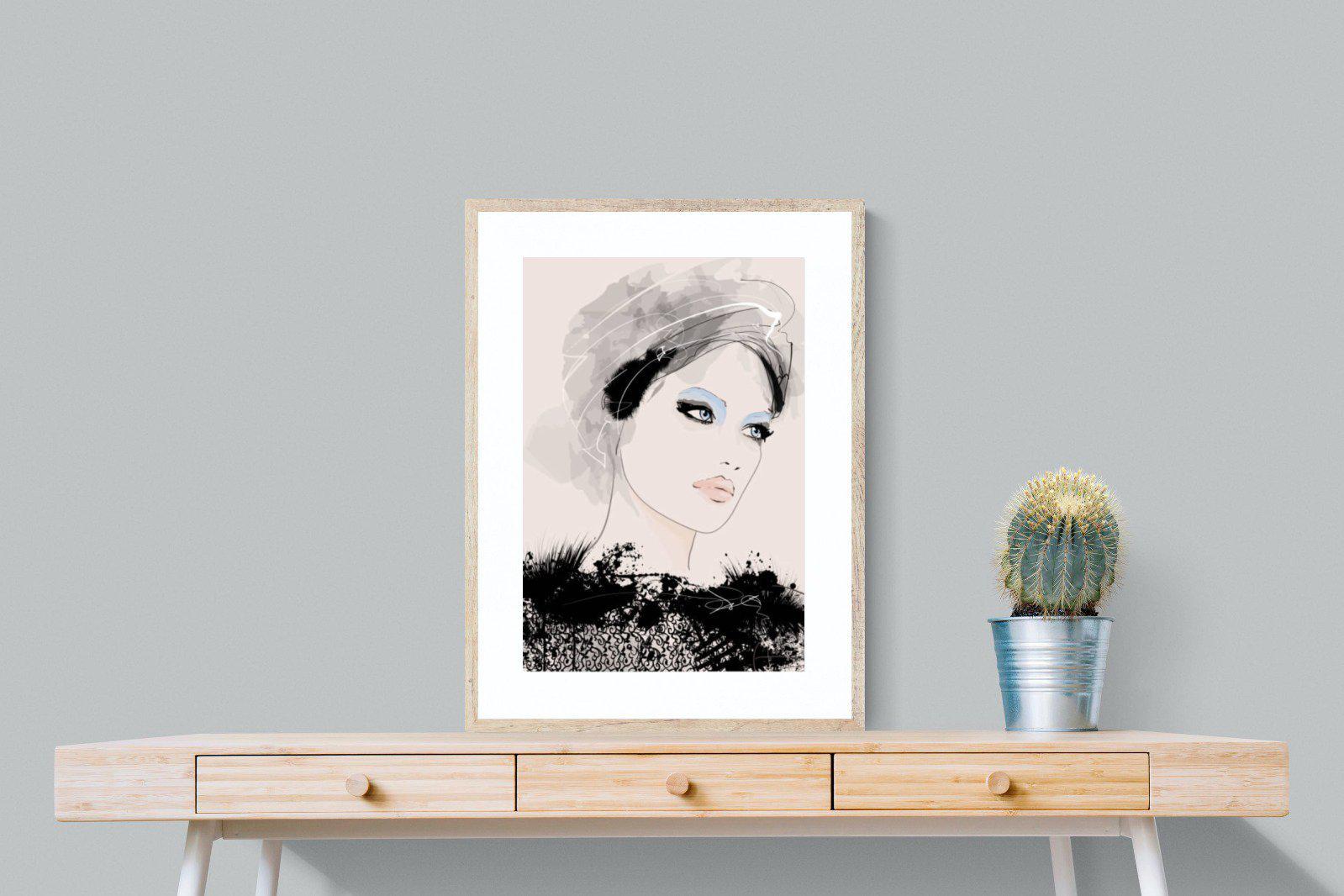 Mademoiselle-Wall_Art-60 x 80cm-Framed Print-Wood-Pixalot