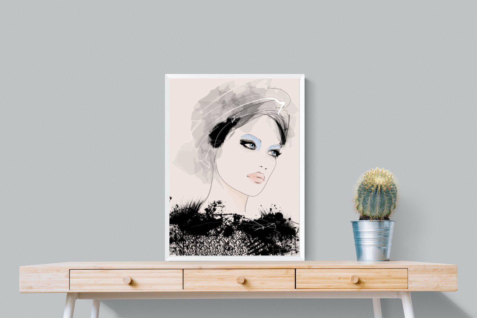 Mademoiselle-Wall_Art-60 x 80cm-Mounted Canvas-White-Pixalot