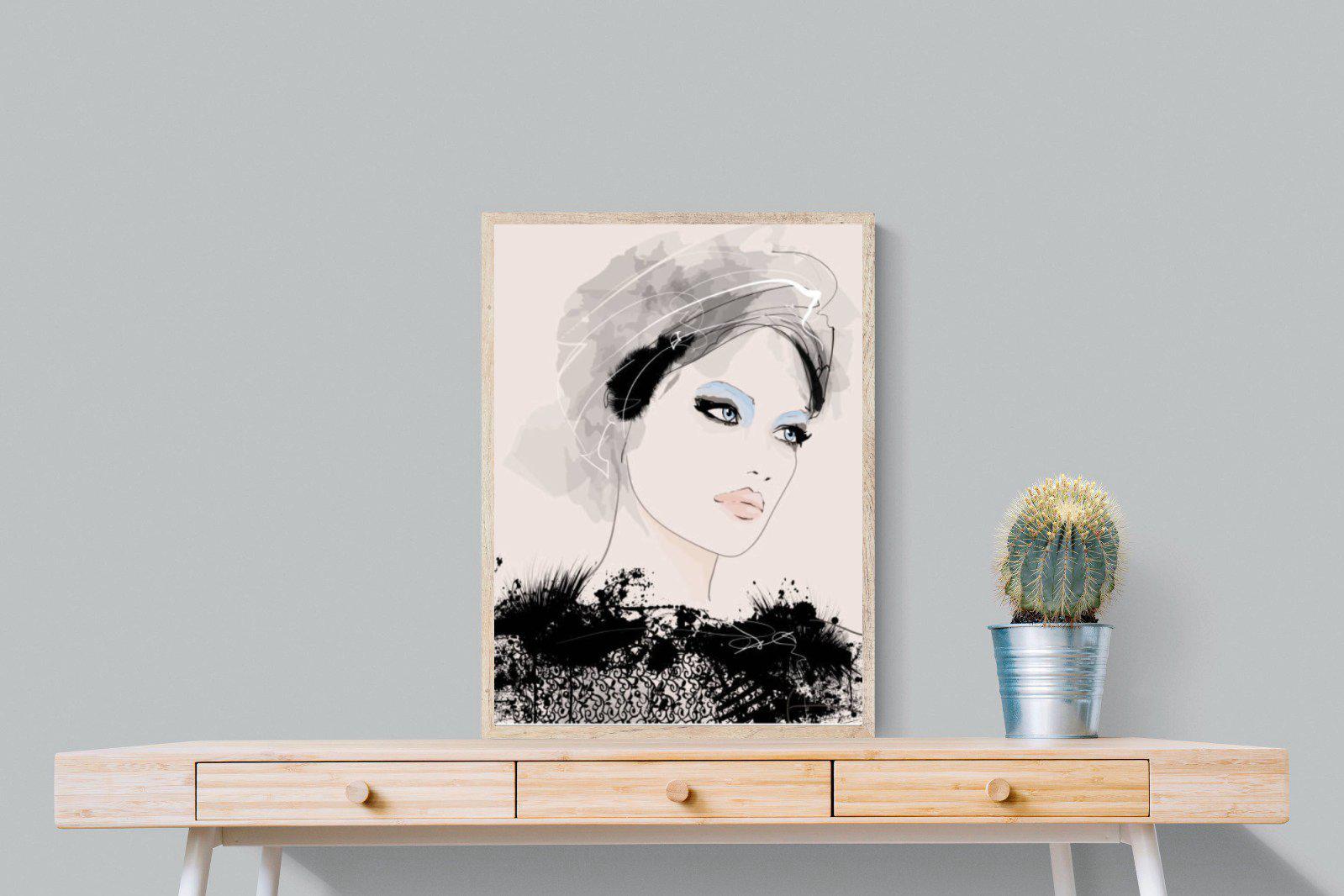 Mademoiselle-Wall_Art-60 x 80cm-Mounted Canvas-Wood-Pixalot