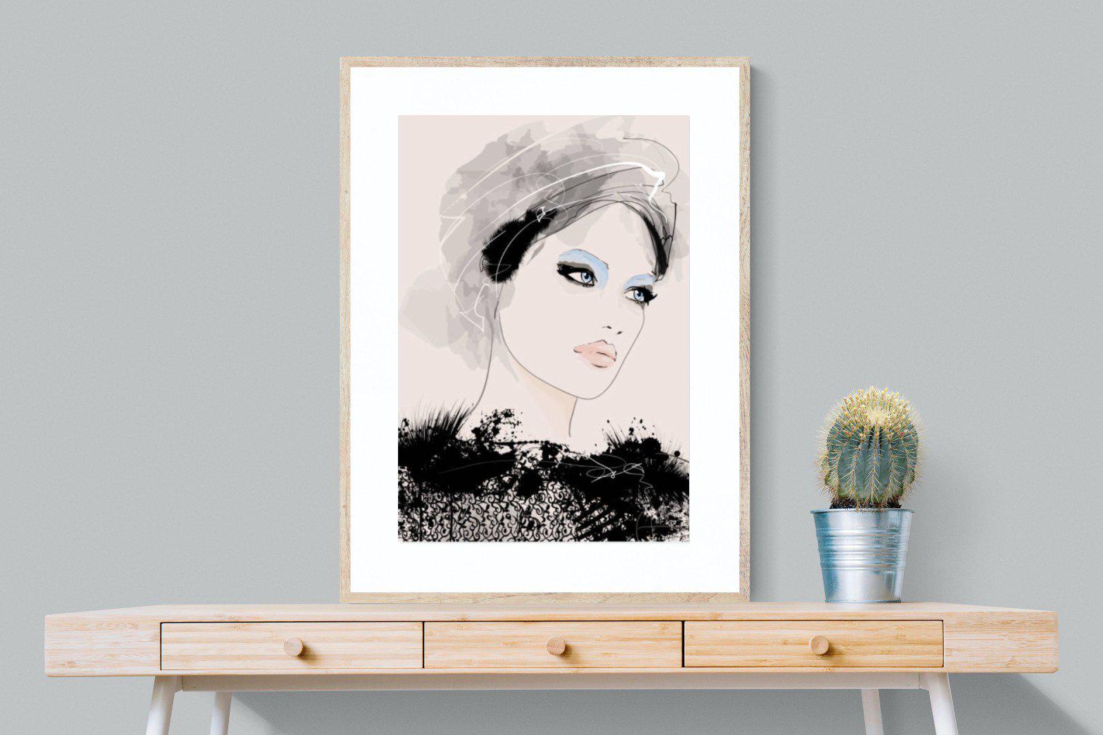 Mademoiselle-Wall_Art-75 x 100cm-Framed Print-Wood-Pixalot