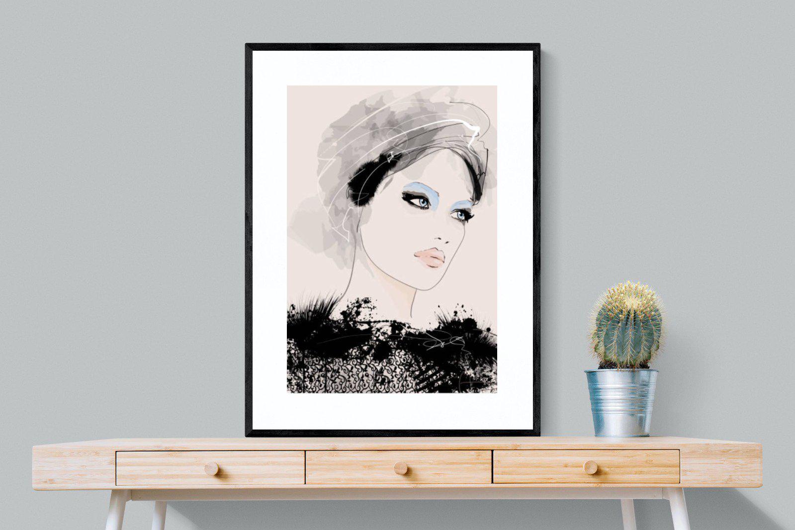 Mademoiselle-Wall_Art-75 x 100cm-Framed Print-Black-Pixalot