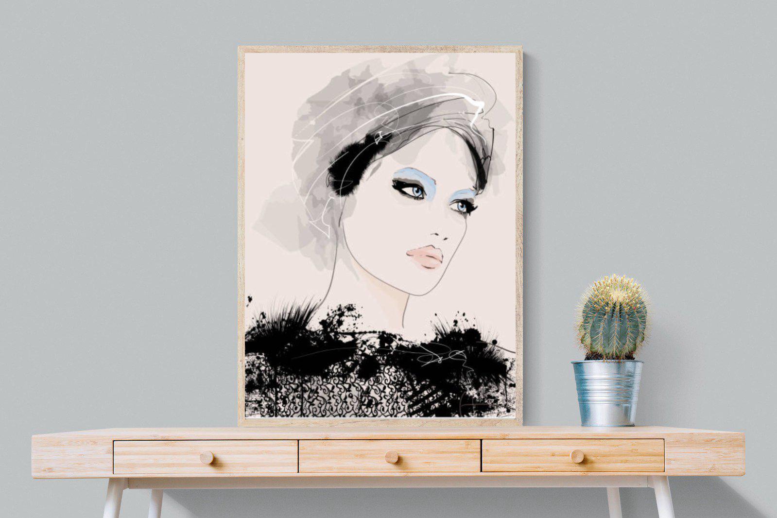 Mademoiselle-Wall_Art-75 x 100cm-Mounted Canvas-Wood-Pixalot