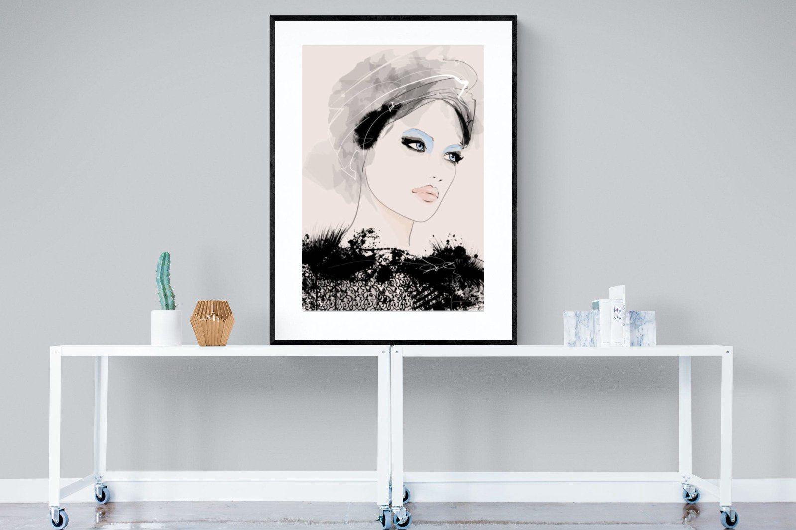 Mademoiselle-Wall_Art-90 x 120cm-Framed Print-Black-Pixalot