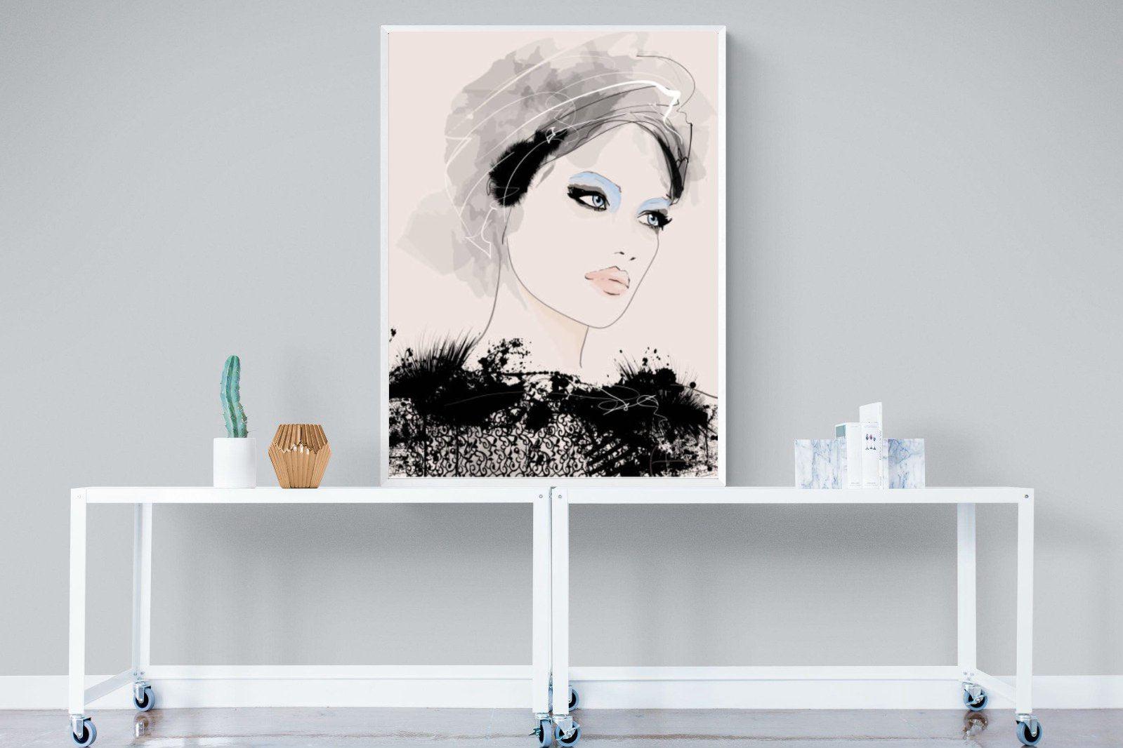 Mademoiselle-Wall_Art-90 x 120cm-Mounted Canvas-White-Pixalot