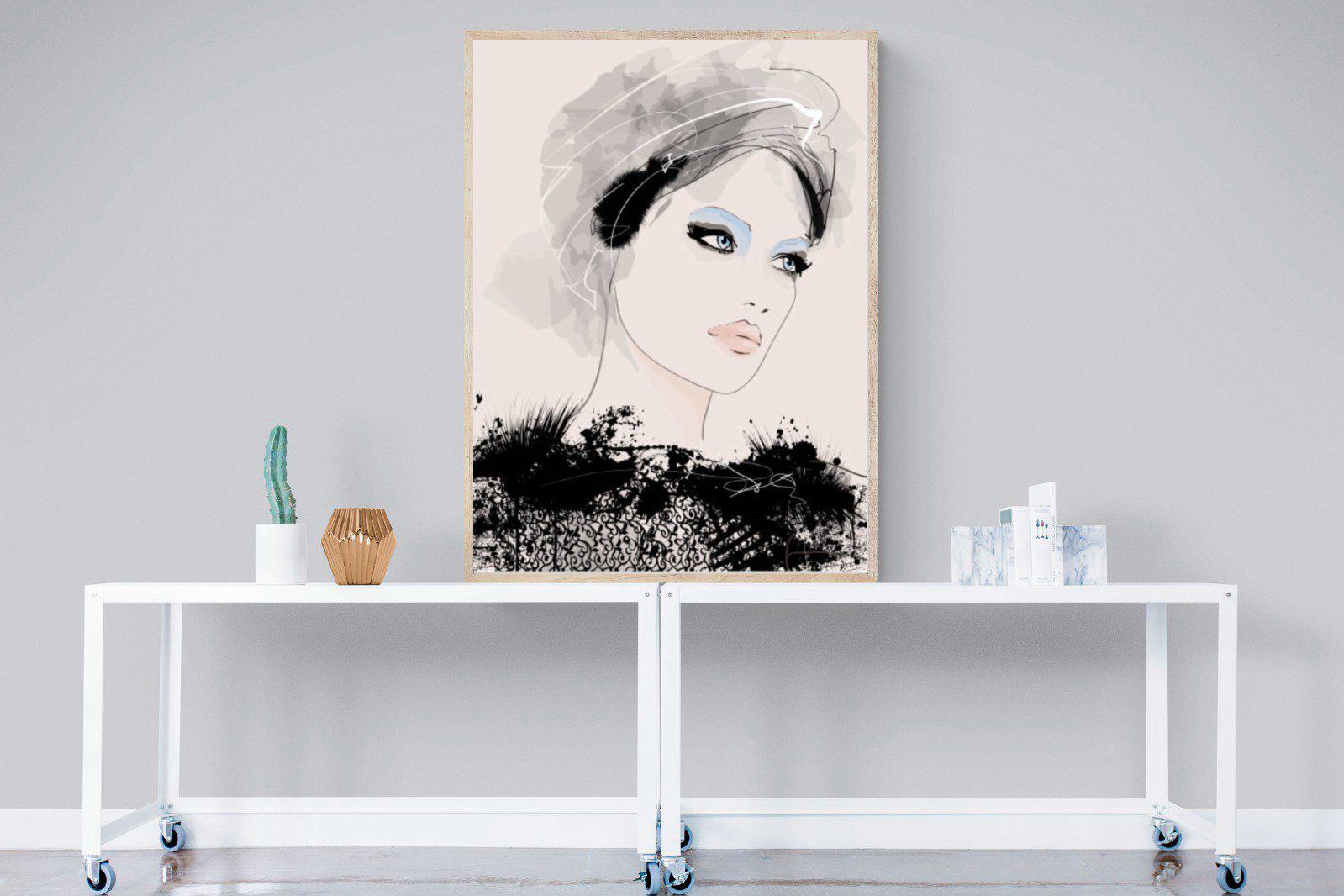 Mademoiselle-Wall_Art-90 x 120cm-Mounted Canvas-Wood-Pixalot