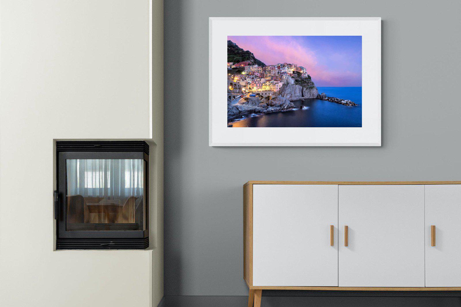 Manarola-Wall_Art-100 x 75cm-Framed Print-White-Pixalot