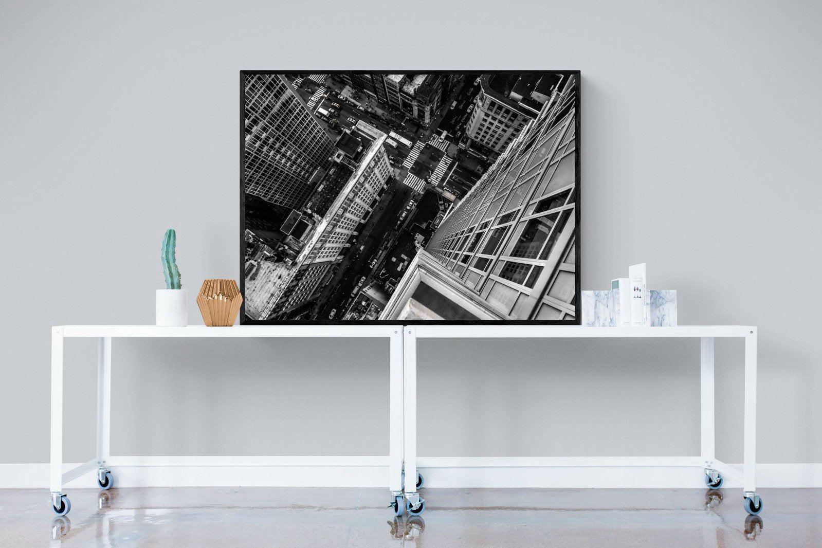 Manhattan-Wall_Art-120 x 90cm-Mounted Canvas-Black-Pixalot